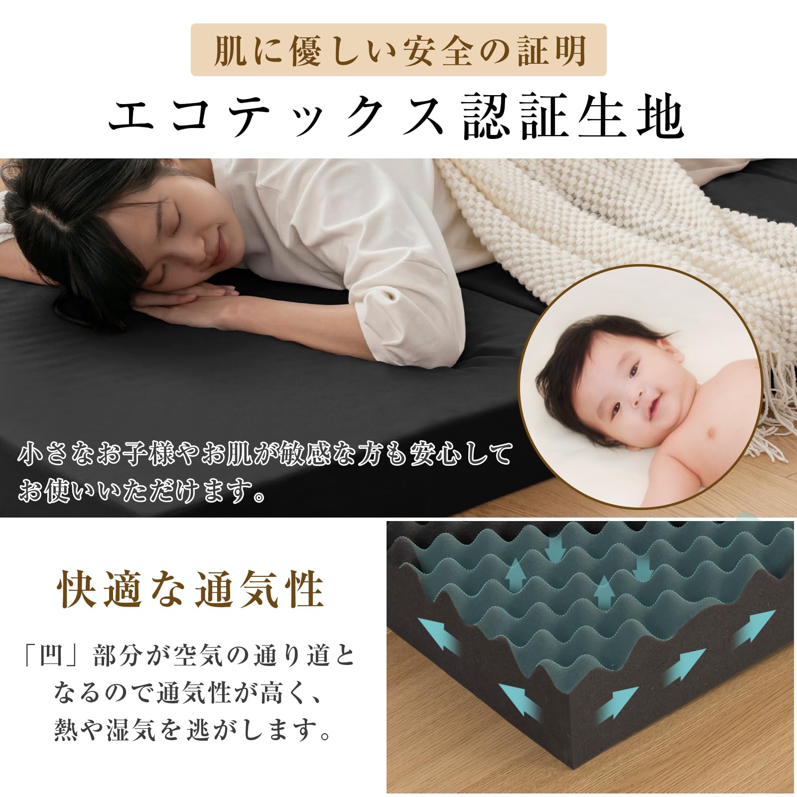 Amazon｜マットレス セミダブル 極厚10cm 高反発マットレス 三つ折り